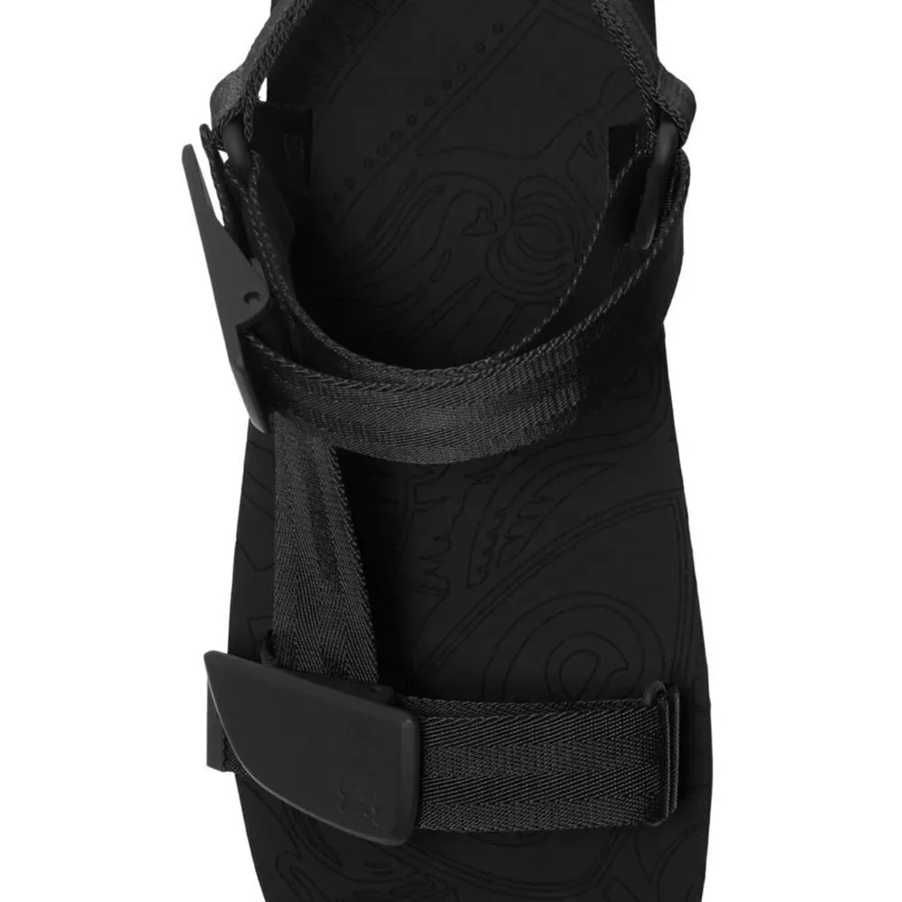 Burberry Trek Logo Debossed Strappy Sandals Black EU 45 US 12 NIB